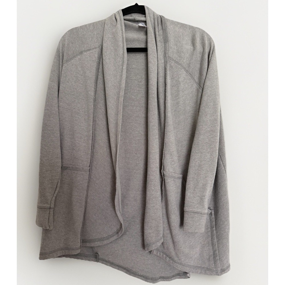 Alternative‎ Apparel Zen Wrap Heather Gray Shawl Collar Cardigan Sweater Size S